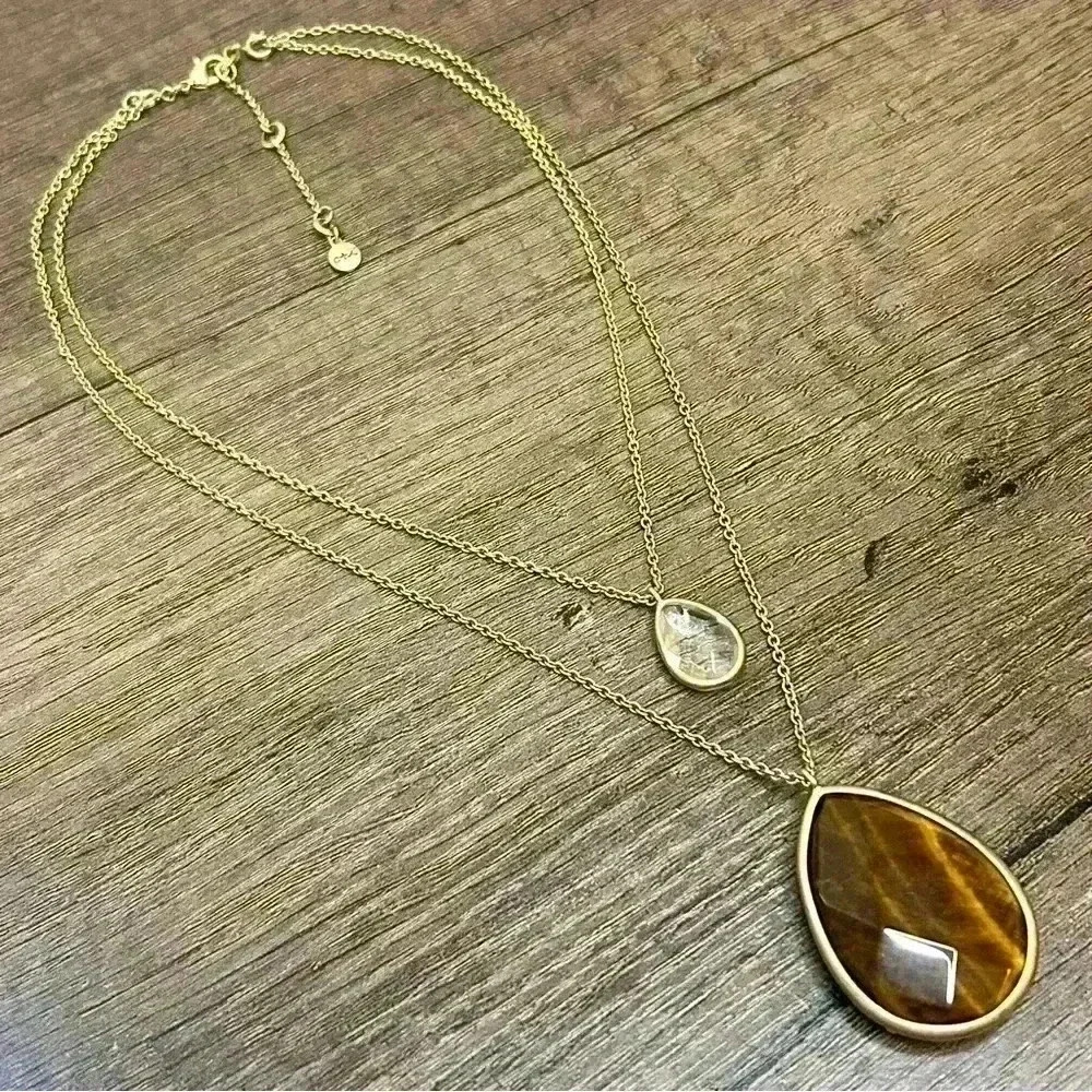 Chloe And Isabel | Gold Plated Double Strand Tiger Eye Convertible Necklace